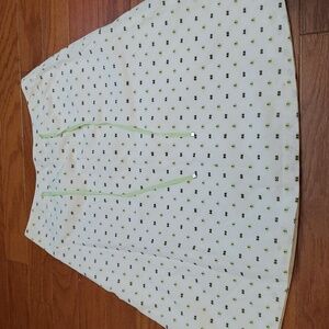 Talbots Petites Butterfly Print Embroidered White A-Line Skirt Size 4